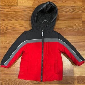 Red and Black Puffer Jacket for Winter